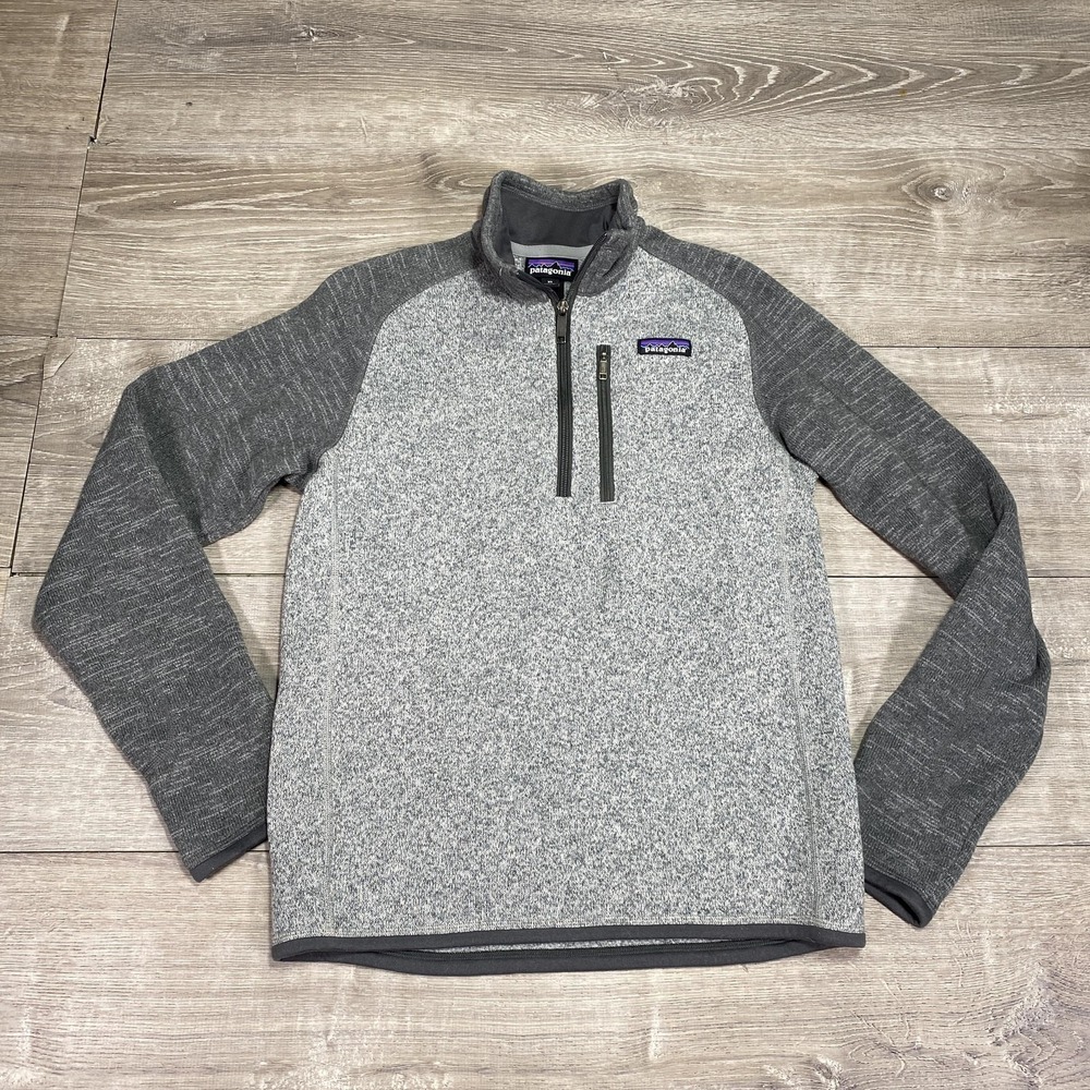 Patagonia Sweater Mens XS‎ Gray Better Sweater 1/4 Zip Pullover Fleece STY25522